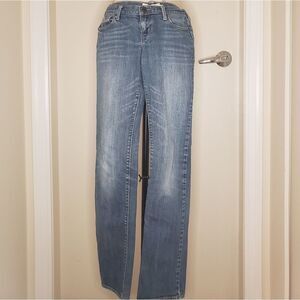 Abercrombie Maddy light blue low-rise straight leg denim jeans